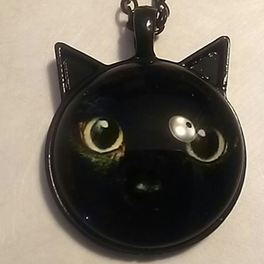 Black Cat Pendant Necklace